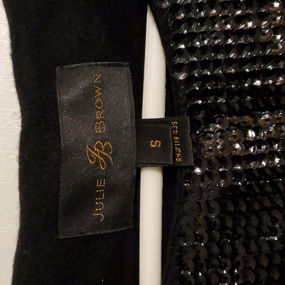 JB by Julie Brown women's S black wool sequenced midi dress - Picture 2 of 5